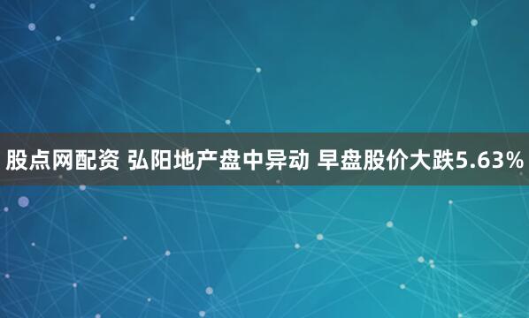 股点网配资 弘阳地产盘中异动 早盘股价大跌5.63%