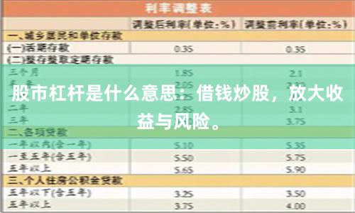 股市杠杆是什么意思：借钱炒股，放大收益与风险。